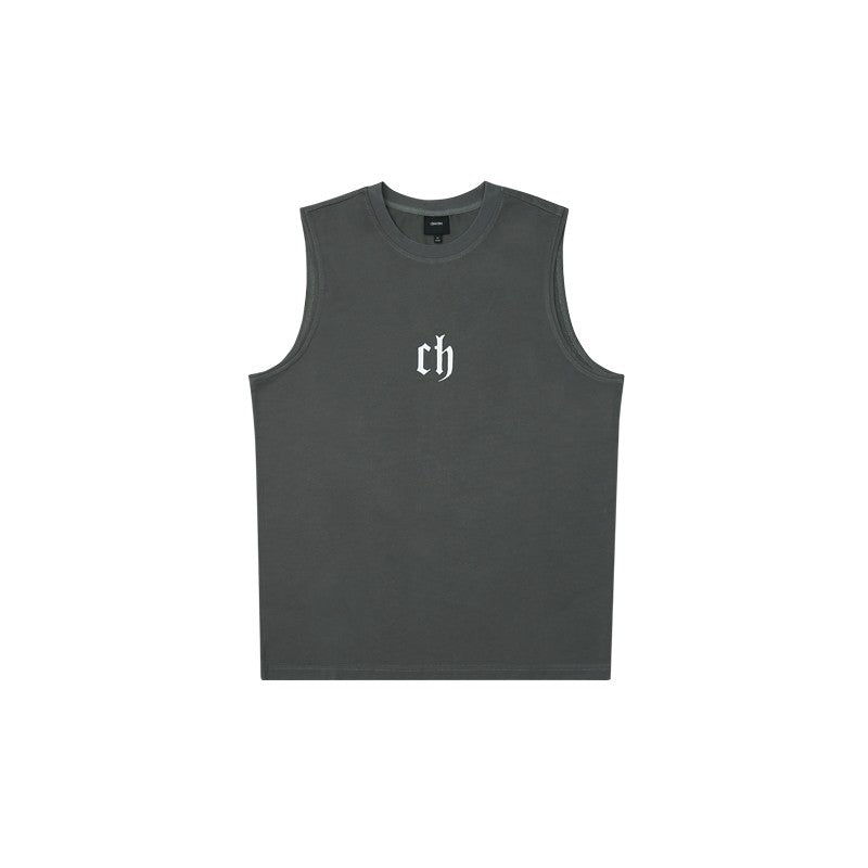 CHINISM Red Dust Rain Gray Fitness Vest Men's Summer American Leisure Basketball Sports Waistcoat Sleeveless T-shirt