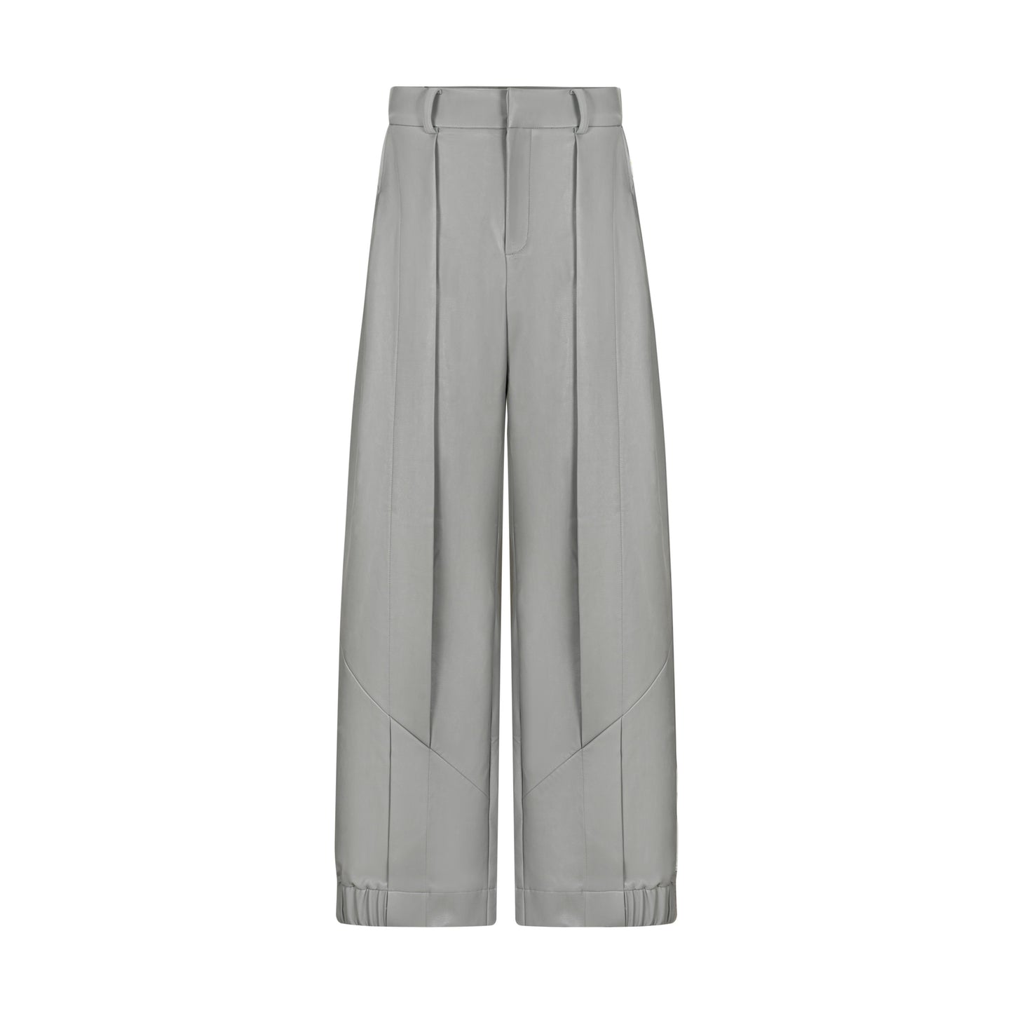 TIWILLTANG Qi Shi Lu &quot;Suede Light Arc&quot; Dislocation Loose-leaf Split Legs Pleated Leather Pants