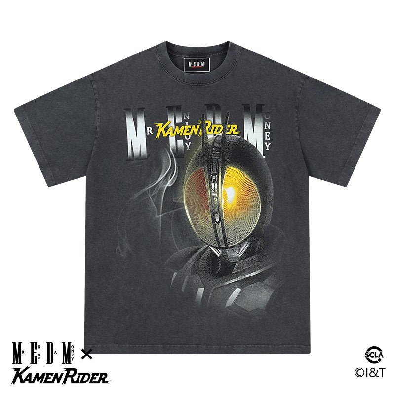 MEDMx Kamen Rider neon style series short-sleeved T-shirt men's summer American retro T-shirt casual tops