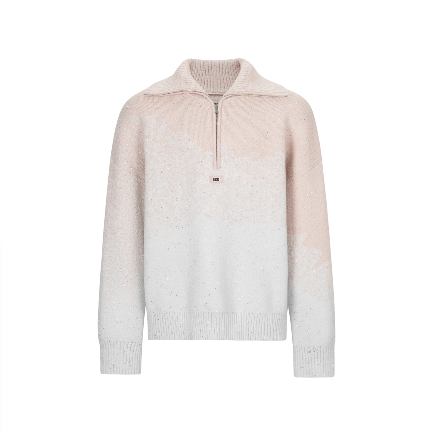 TIWILLTANG Qishilu &quot;Tao Jue Light Trace&quot; high-density flash knitted gradient half-zip turtleneck sweater