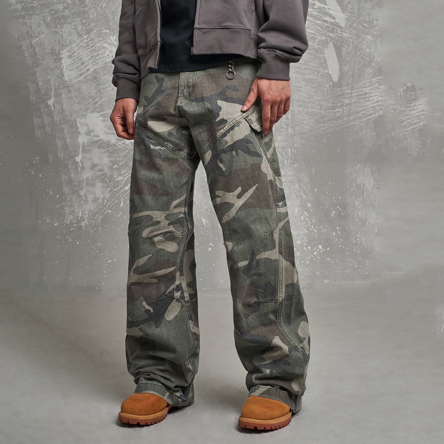 MT99 high street retro camouflage pants niche summer cleanfit pocket design casual wide-leg workwear trousers