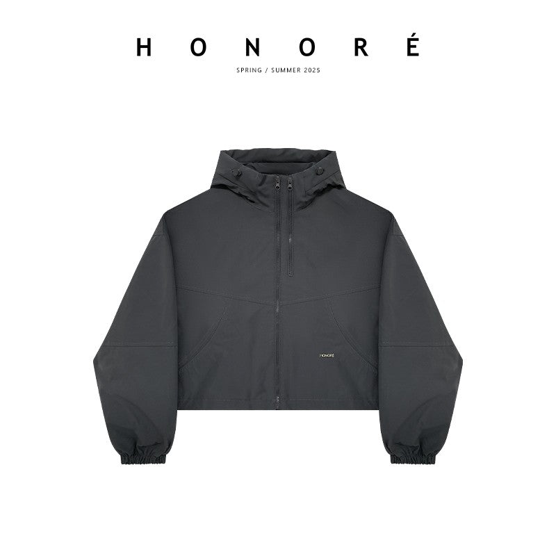 HONORE Gu Yue hem two-way wear plus velvet lining self-filled duck down work jacket