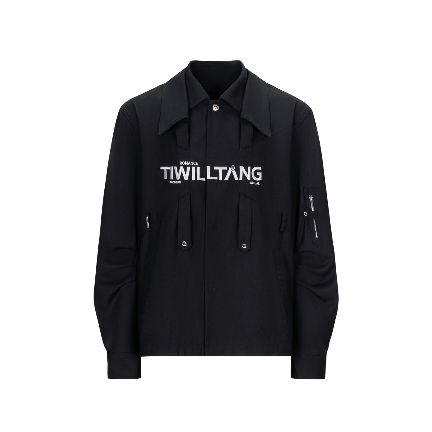 TIWILLTANG Kaishilu &quot;Double Order Measurement&quot; double-layer collar white casual shirt loose top jacket