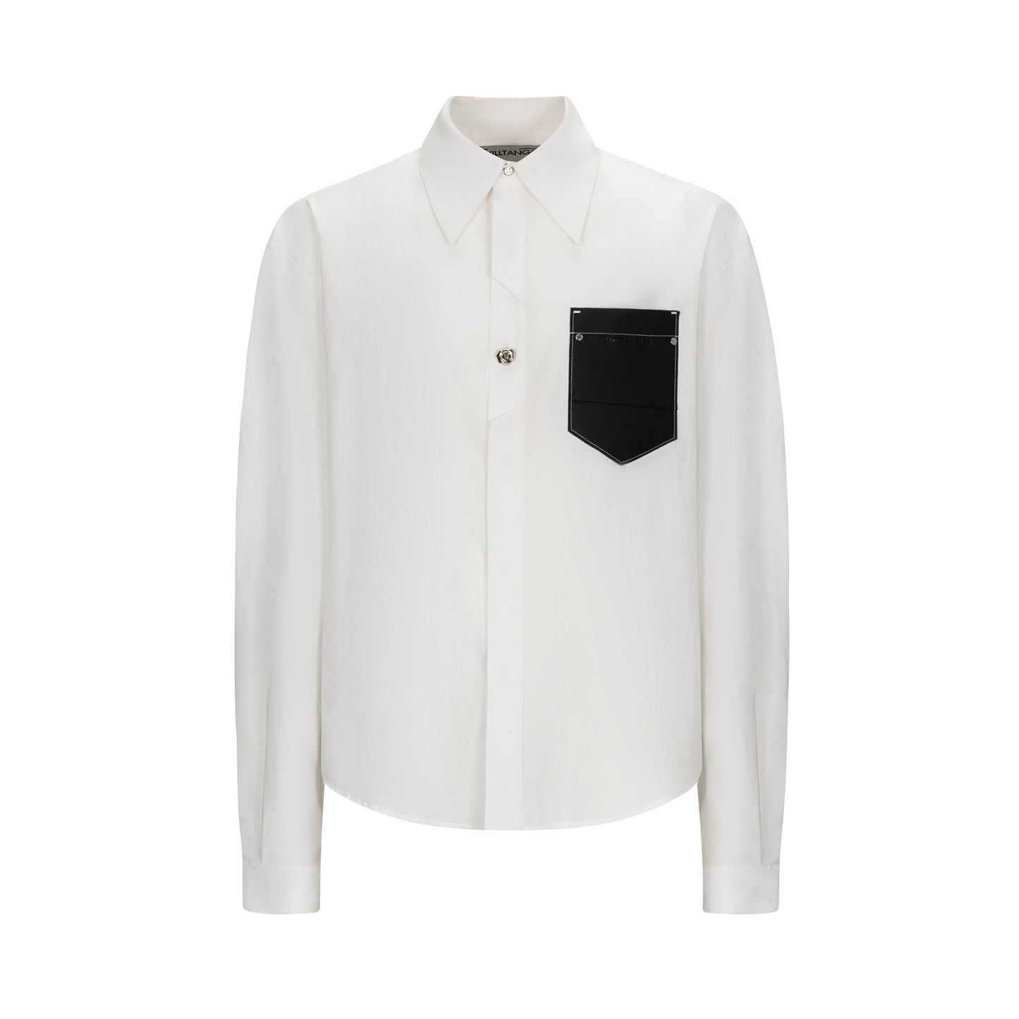 TIWILLTANG Qishilu &quot;Dusk&quot; structured leather pocket shirt summer contrast color shirt