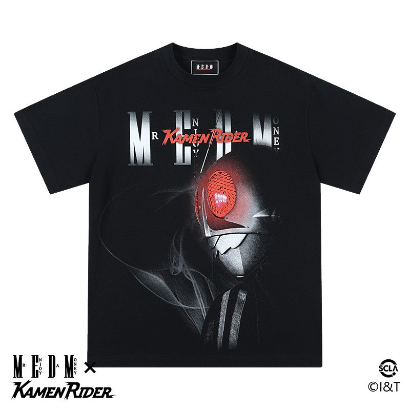 MEDMx Kamen Rider neon style series short-sleeved T-shirt men's summer American retro T-shirt casual tops