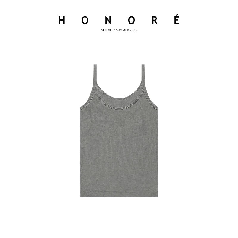 HONORE Gu Yue Basic Upgraded Edition Cashmere Self-padded Chest Patch Vest