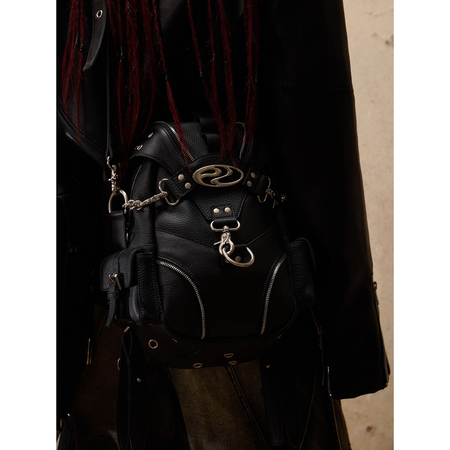 PERSONSOUL* soul human calfskin beetle backpack Beetle Knapsake