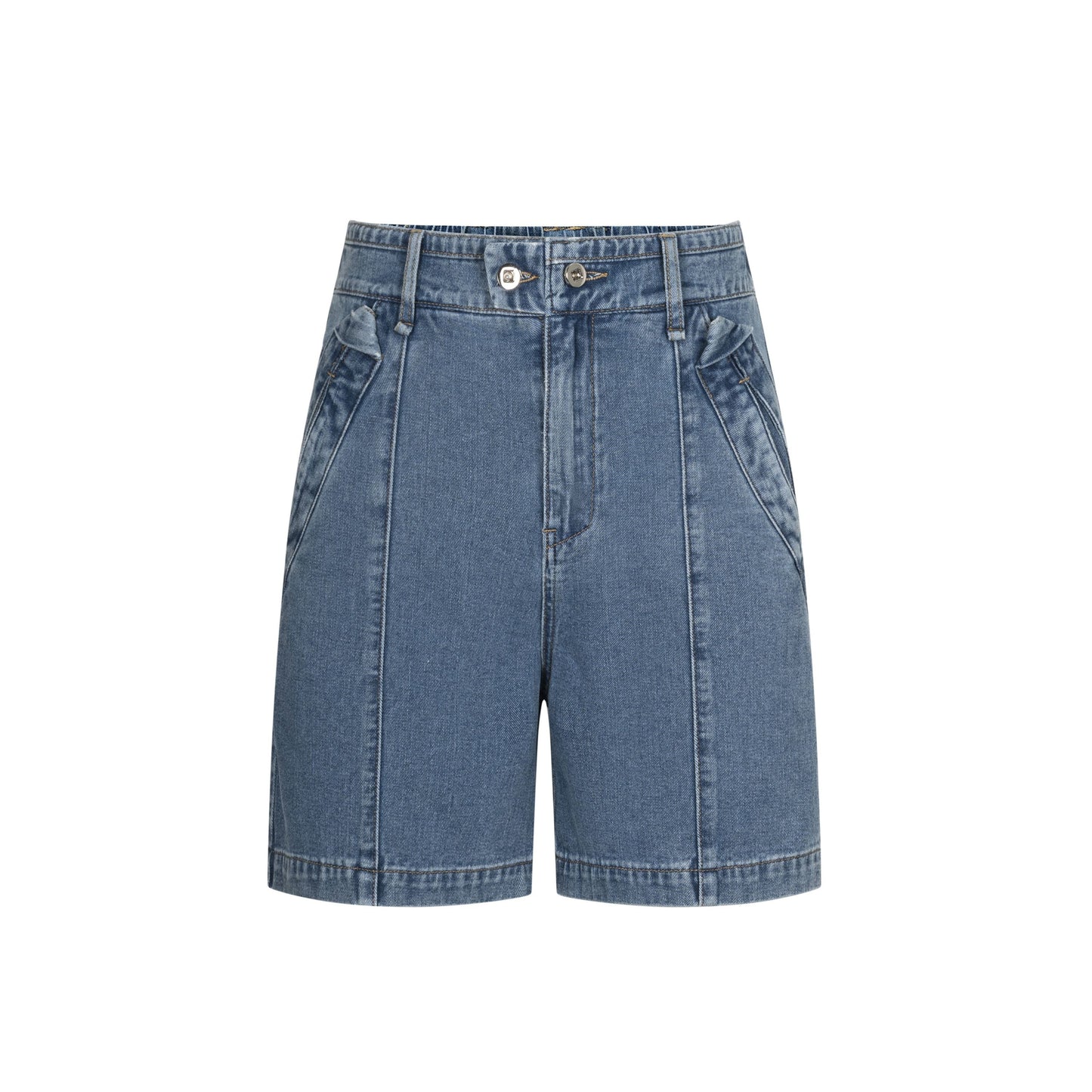 TIWILLTANG Qishilu &quot;Phantom Buddha Island&quot; folded washed denim shorts loose straight shorts