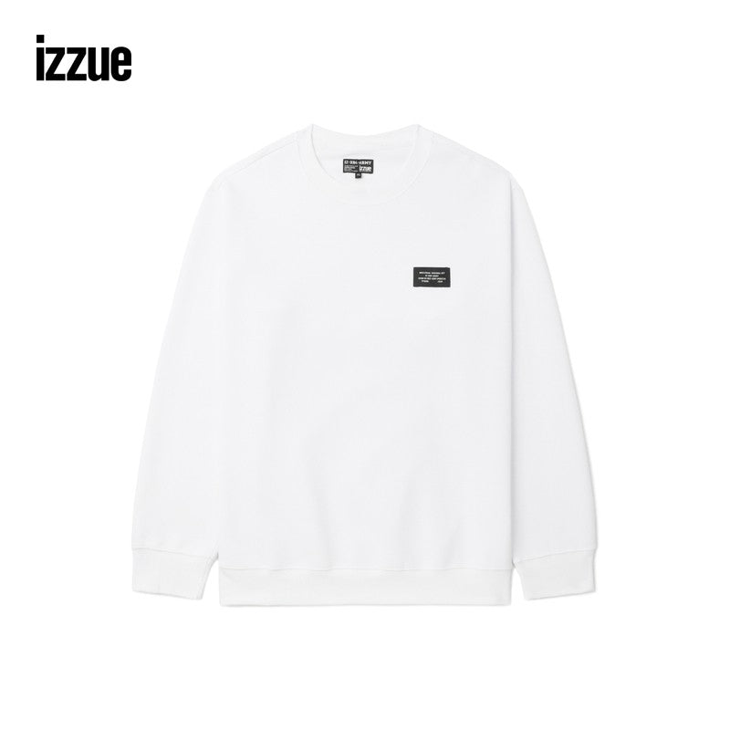 izzuex ARMY men's loose round neck sweatshirt 2024 autumn new simple and fashionable solid color tops