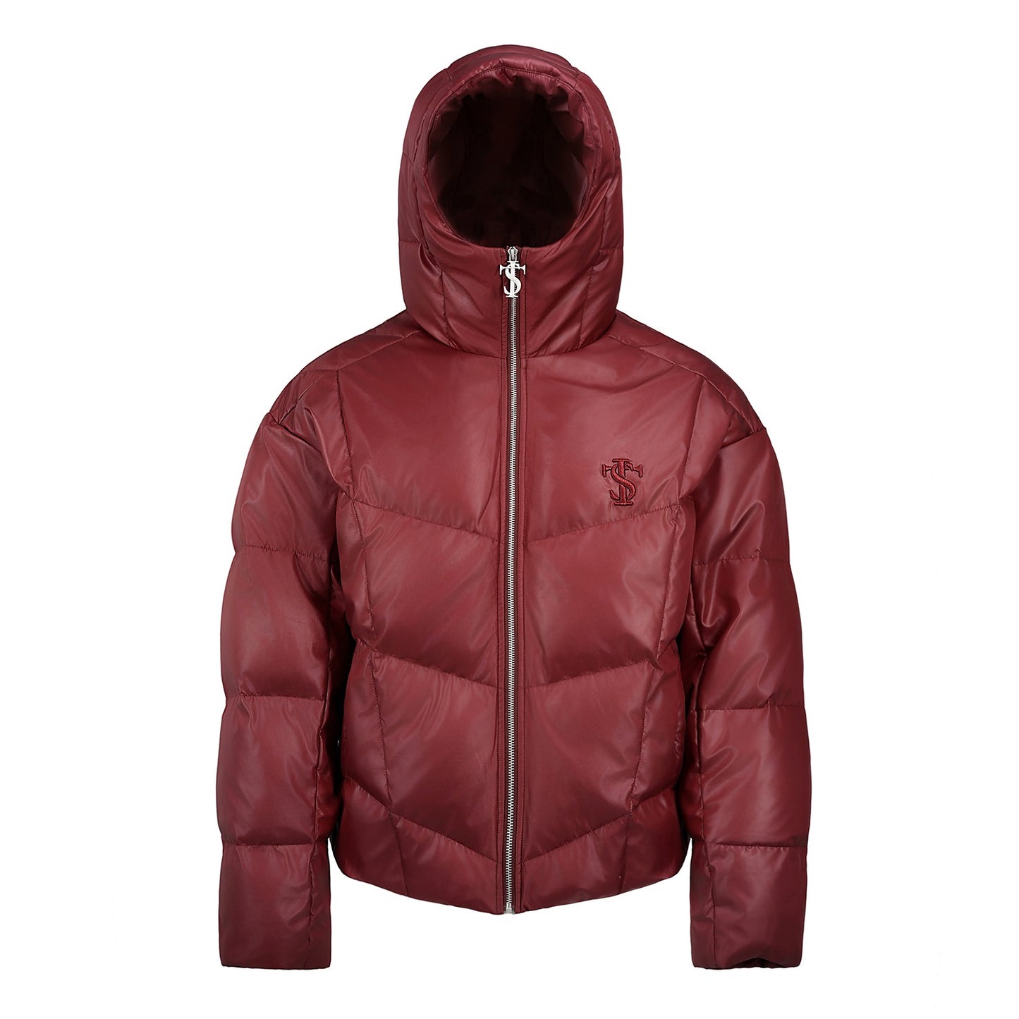 STK SmallTownKid Metallic Shiny Hooded Down Jacket for Men and Women Warm and Cold-Proof Puffer Jacket