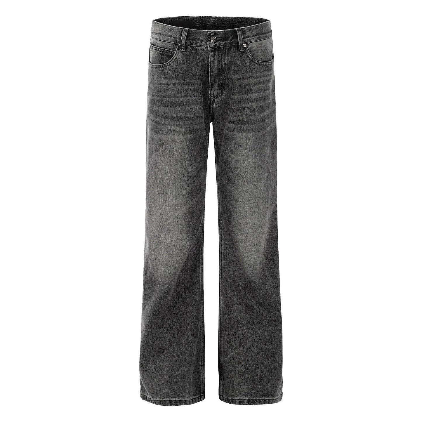 MT99 American retro cleanfit jeans men's black and gray high street washed slim straight pants