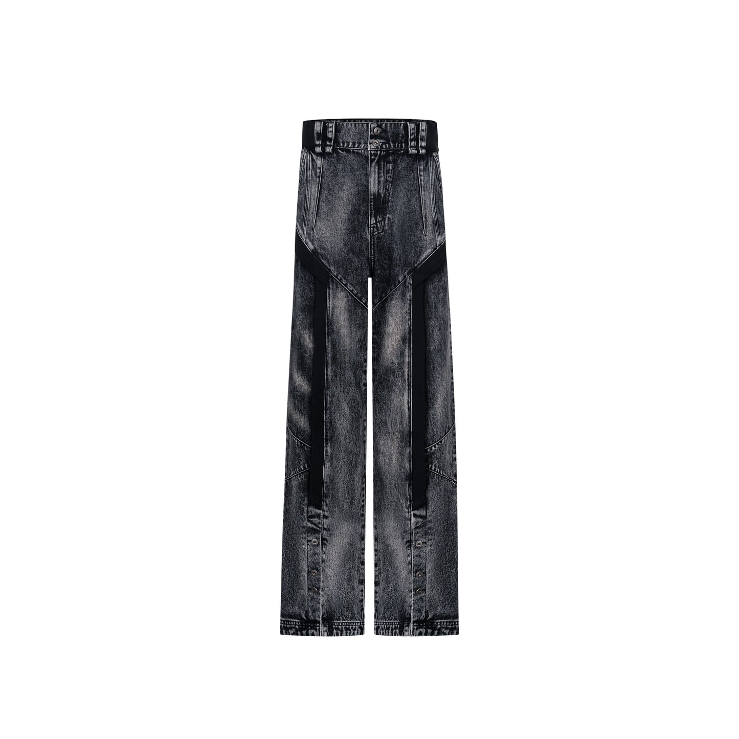 TIWILLTANG Qi Shi Lu &quot;Fu Luan Xuan Jing&quot; loose stitching straight casual denim trousers