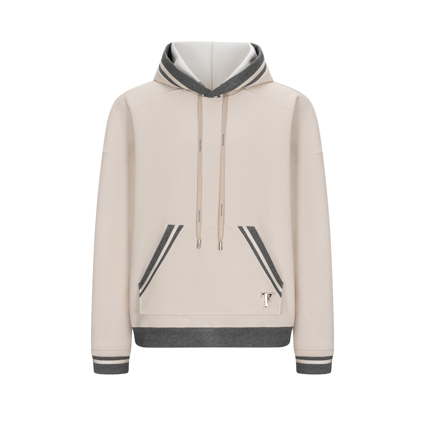 TIWILLTANG Qi Shi Lu &quot;Xi Yi Xi Ge&quot; hooded loose plus velvet fine grid ribbed collar casual sweatshirt