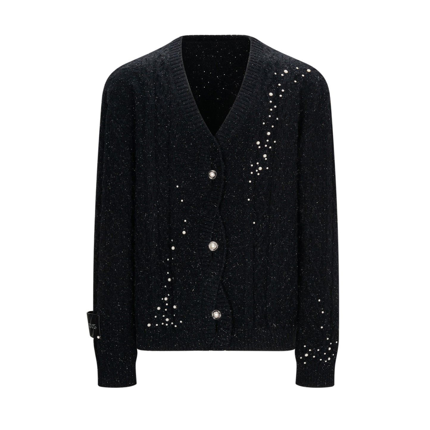 TIWLLTANG Qi Shi Lu &quot;Zang Hai Sheng Jue&quot; pearl sweater cardigan retro cable knit sweater men's autumn and winter