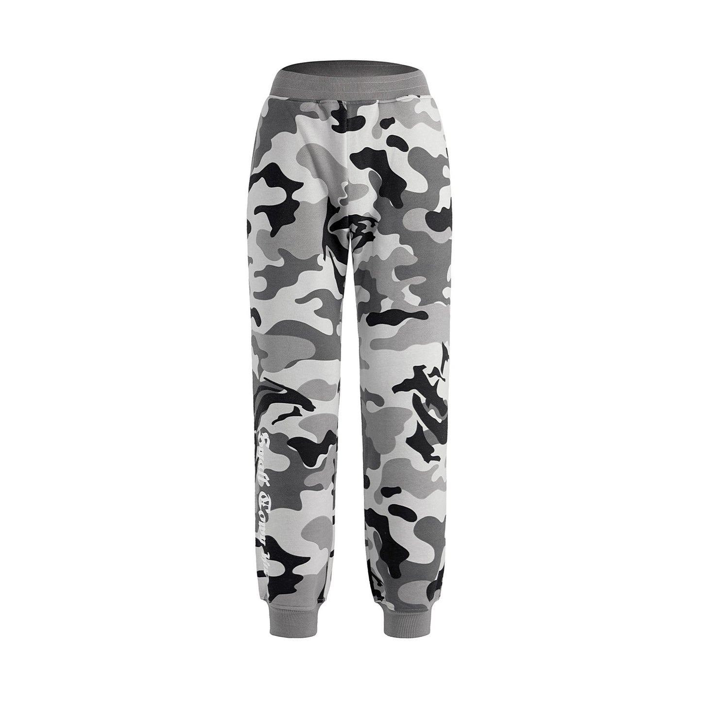 STK SmallTownKid camouflage full print half-covered cardigan sweatshirt sweatpants set