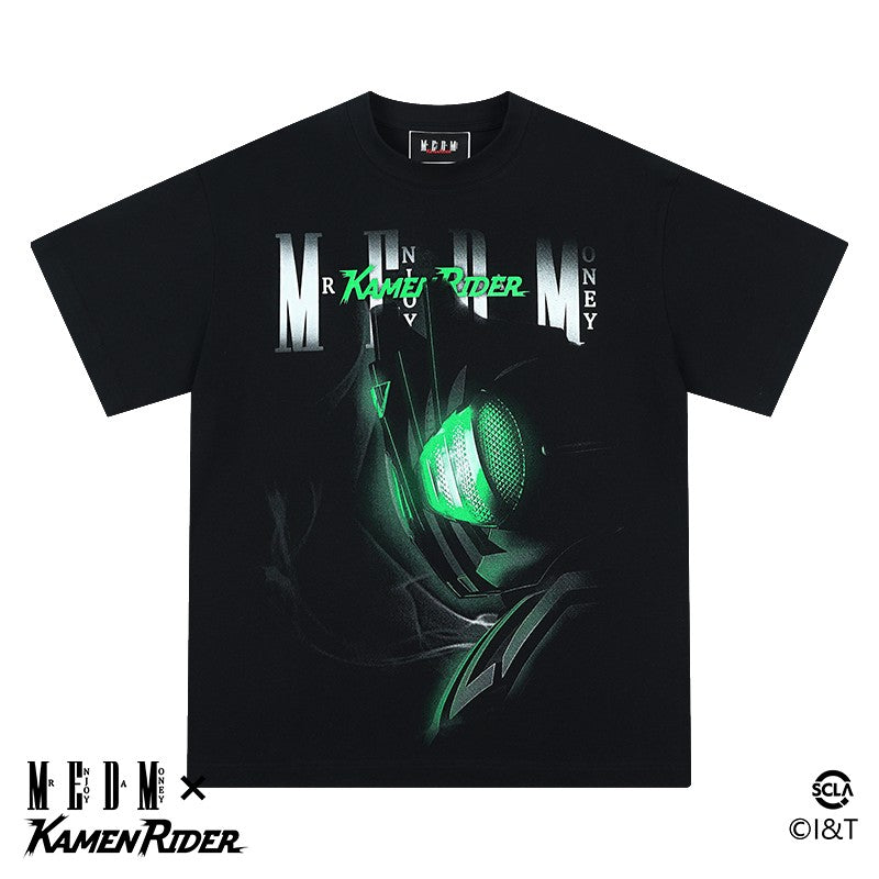 MEDMx Kamen Rider neon style series short-sleeved T-shirt men's summer American retro T-shirt casual tops