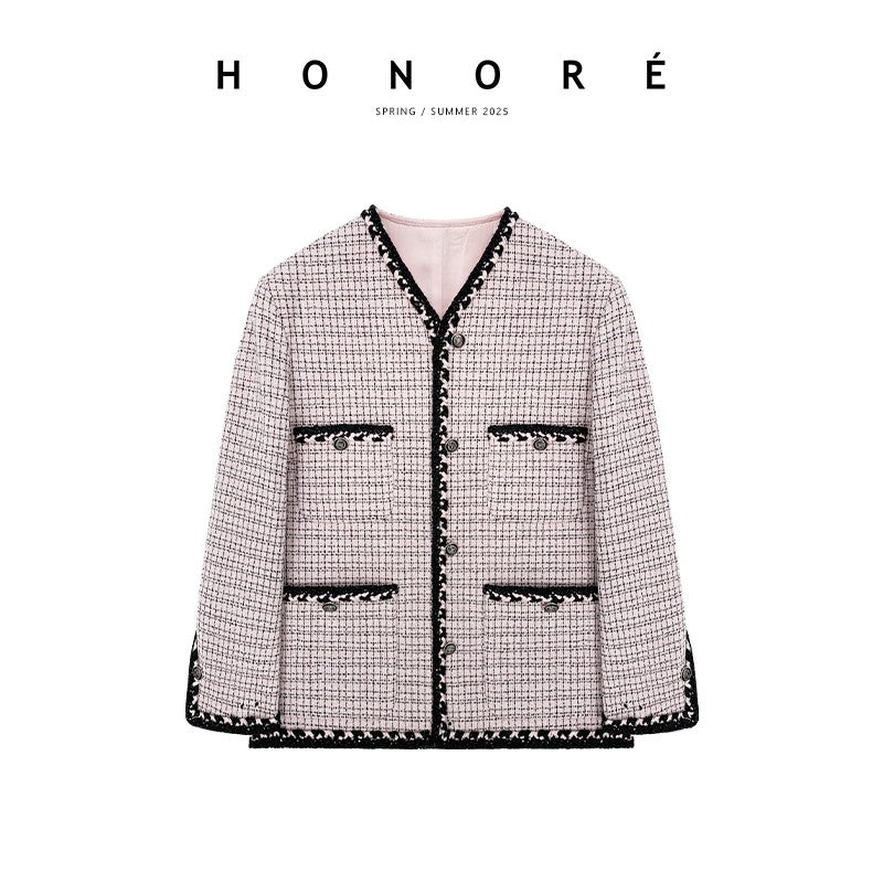 HONORE Gu Yue word-of-mouth work annual meeting heavy mohair wool Chanel jacket