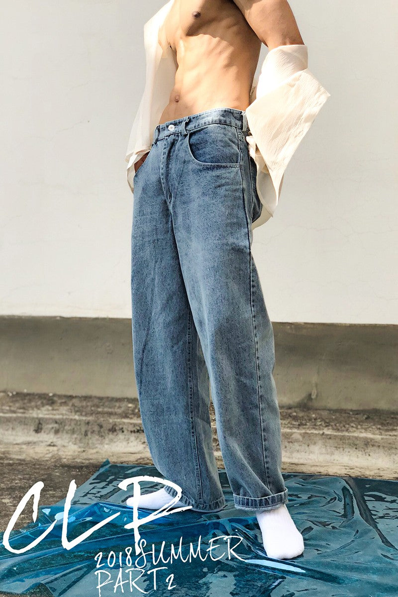 Vintage vintage wide leg jeans, loose straight leg hippie style, vintage disco style motorcycle pants