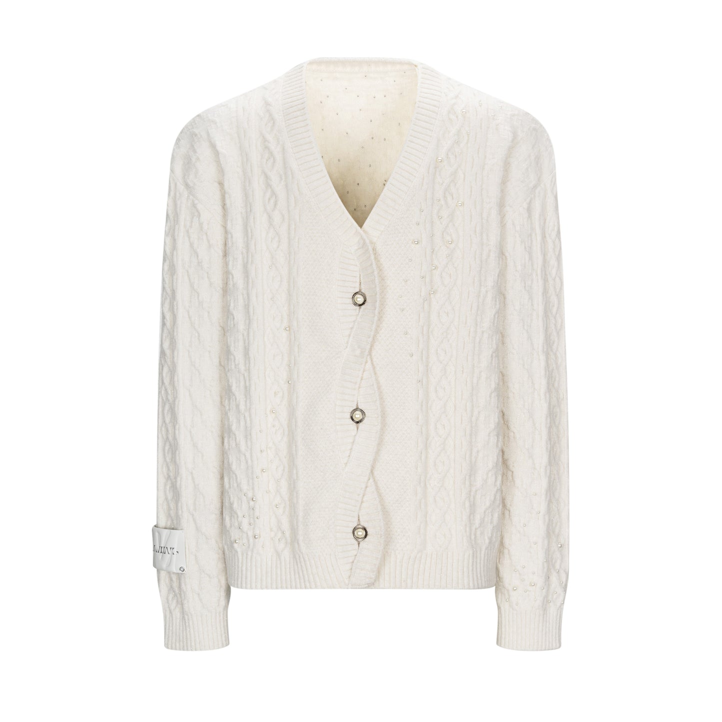 TIWLLTANG Qi Shi Lu &quot;Zang Hai Sheng Jue&quot; pearl sweater cardigan retro cable knit sweater men's autumn and winter