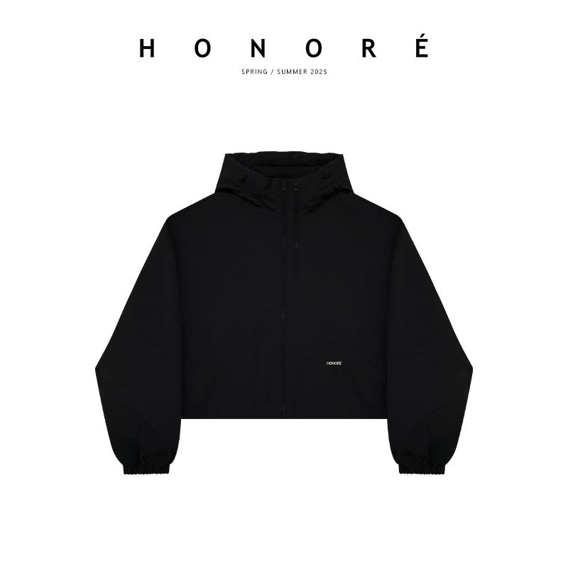 HONORE Gu Yue hem two-way wear plus velvet lining self-filled duck down work jacket