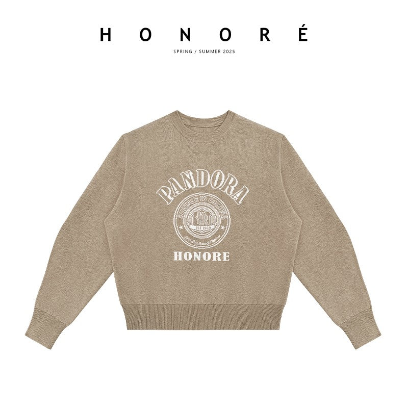 HONORE Gu Yue Original Badge 2.0 Series Upgraded Cashmere Cotton Knitted Sweater