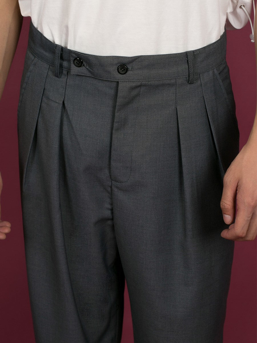 CLP original men's retro basic gray loose wide-leg trousers fashionable and versatile leg-lengthening casual trousers