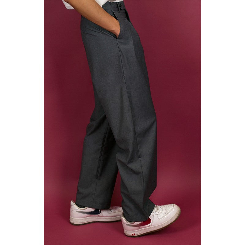 CLP original men's retro basic gray loose wide-leg trousers fashionable and versatile leg-lengthening casual trousers