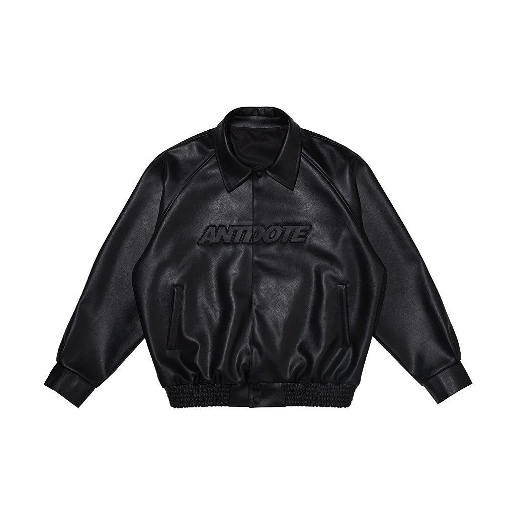 ANTIDOTE (SNAKEALAB) Motorcycle Leather Coat Men's Winter Thickened Pilot PU Leather Black Jacket