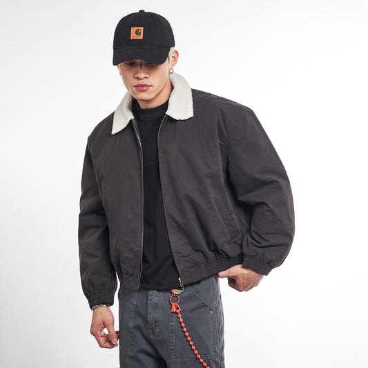 MT99 American retro &quot;one piece for winter&quot; lambskin collar lapel casual jacket Cleanfit cotton coat