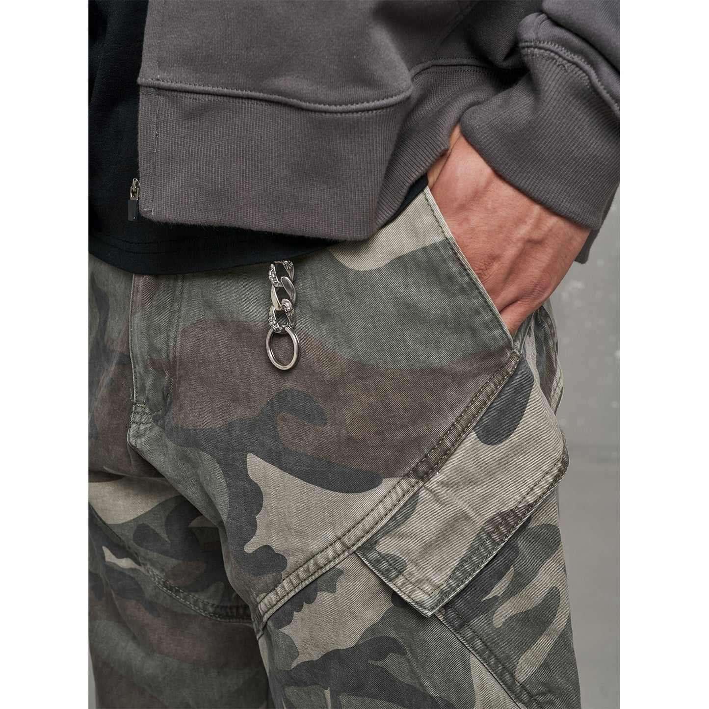 MT99 high street retro camouflage pants niche summer cleanfit pocket design casual wide-leg workwear trousers