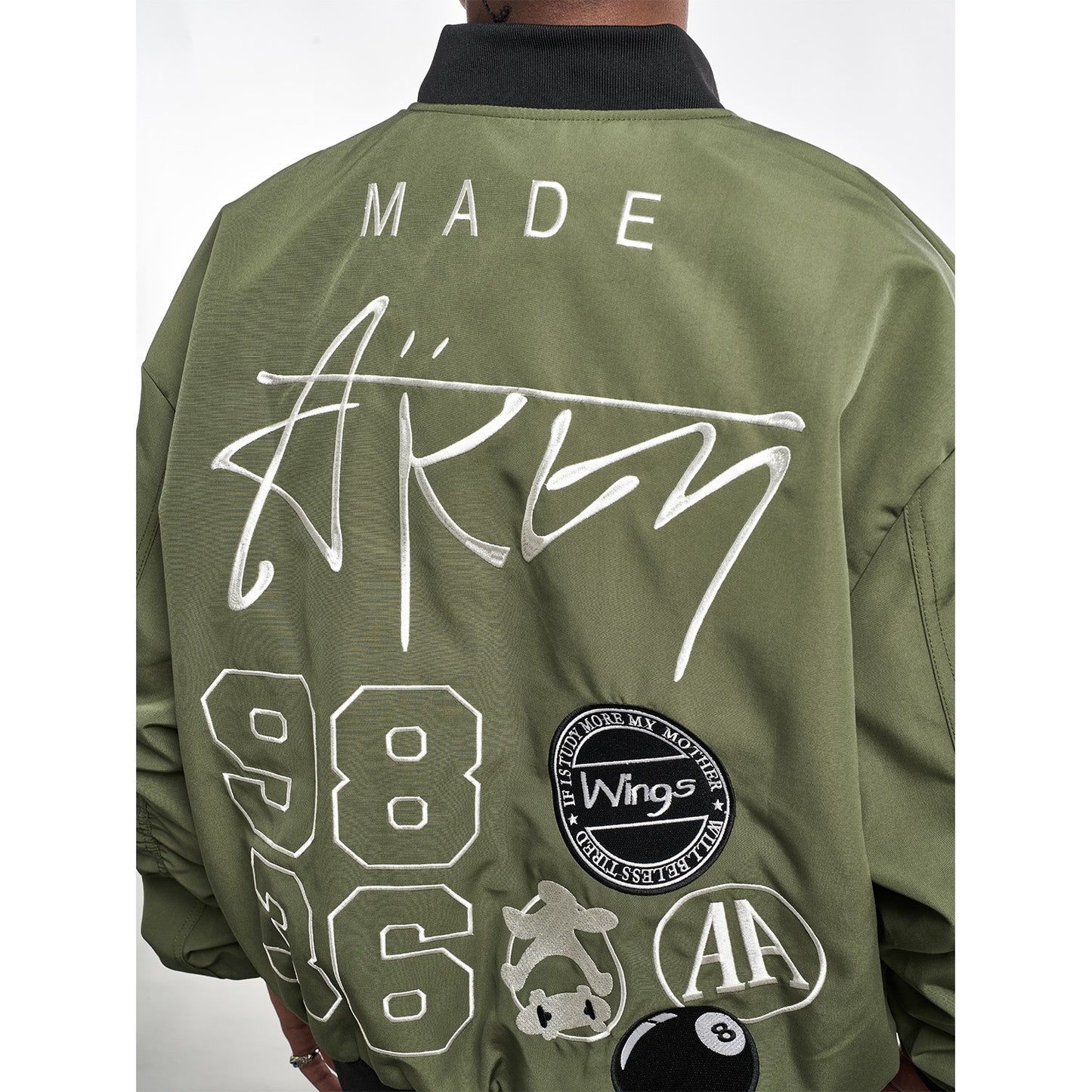 MT99 letter embroidered jacket early autumn chic unique super good-looking American trendy street baseball jacket men's