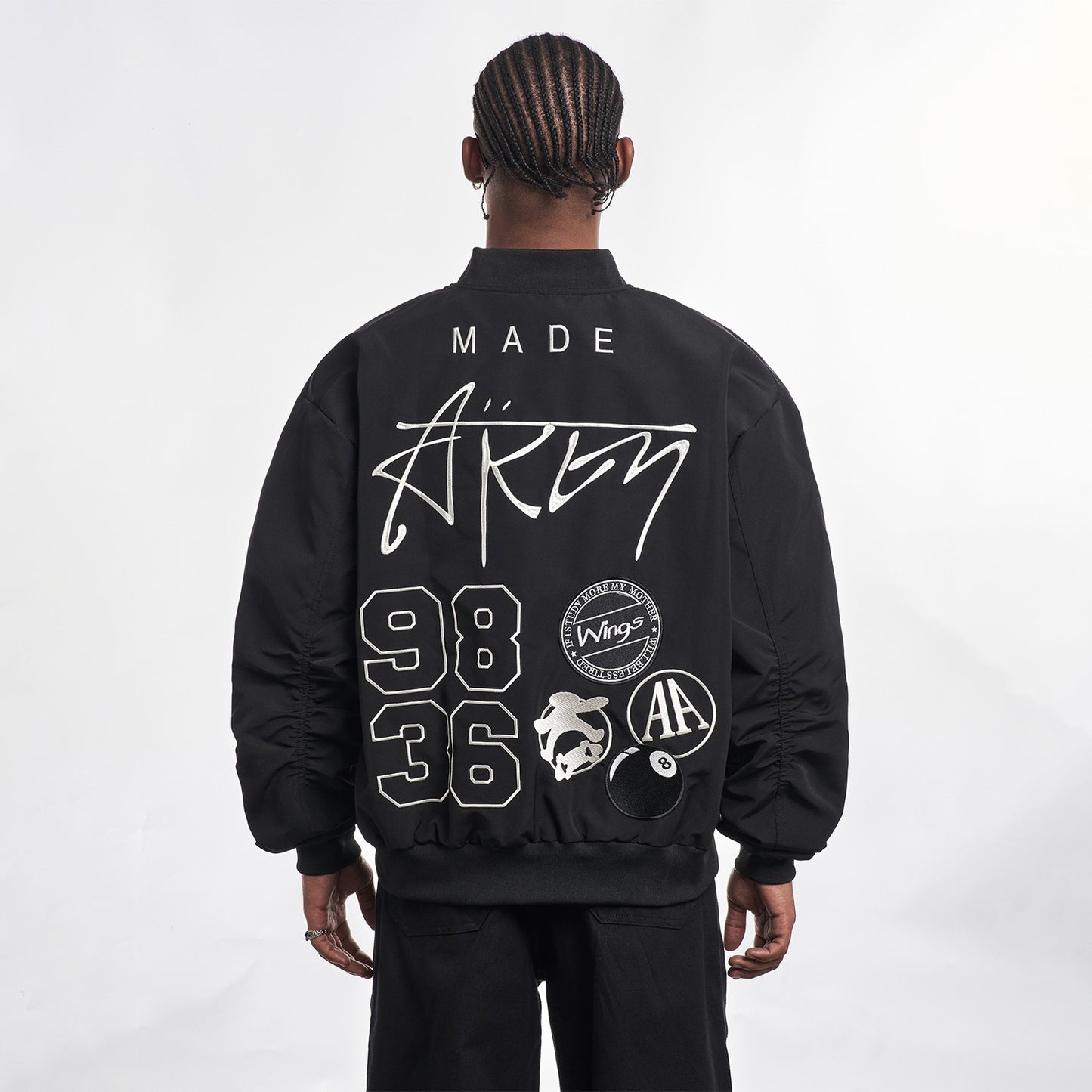 MT99 letter embroidered jacket early autumn chic unique super good-looking American trendy street baseball jacket men's