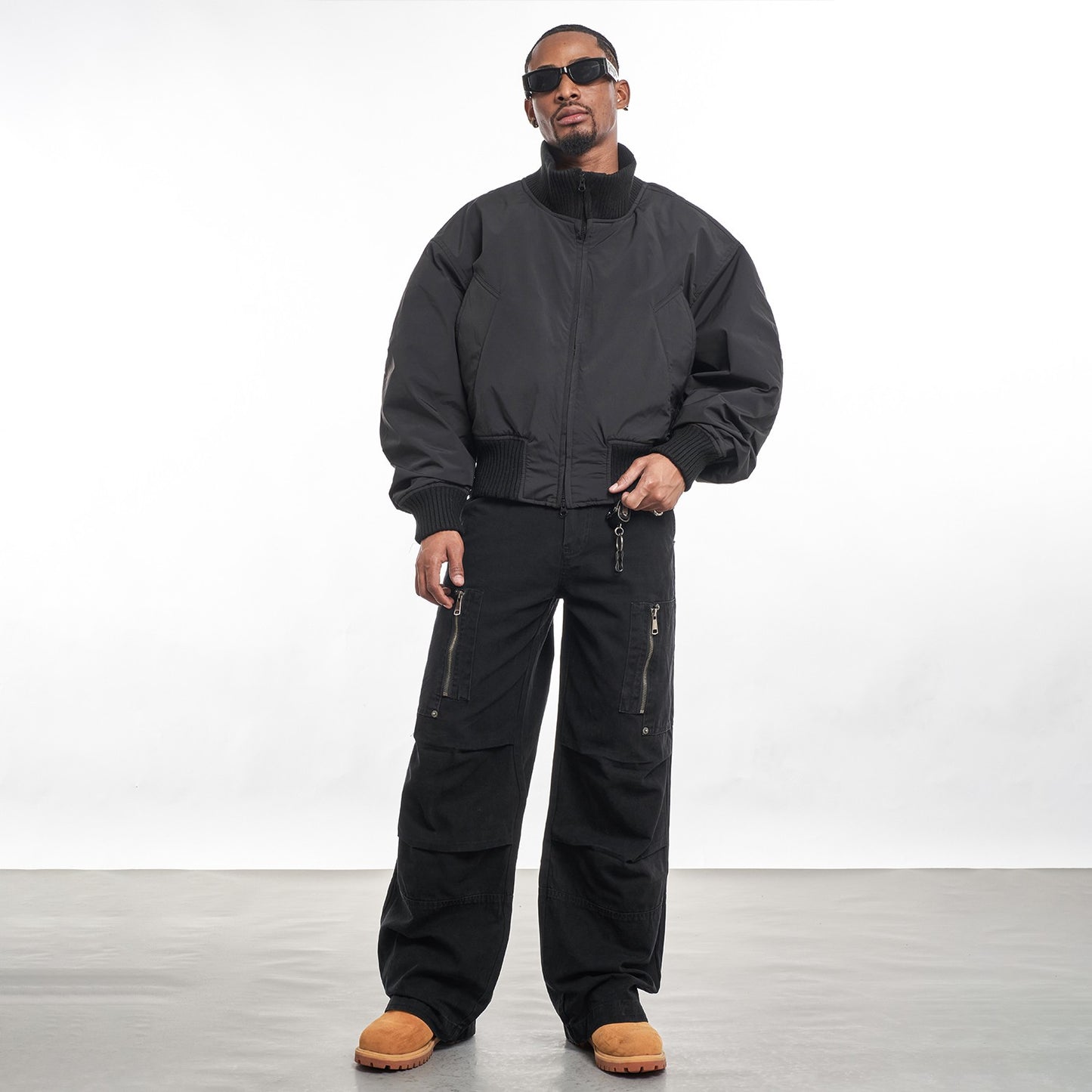 MT99 retro American oversize straight casual pants paratrooper zipper workwear wide-leg functional wind long pants men