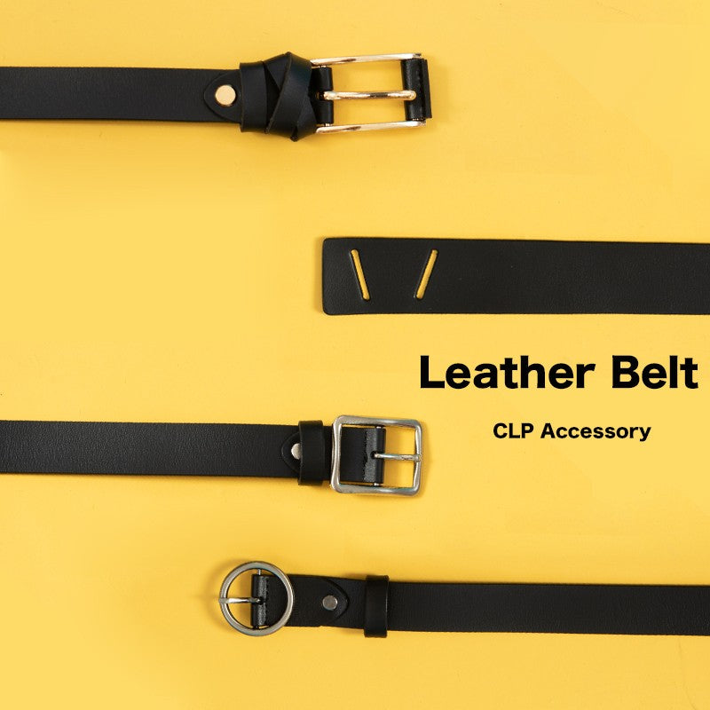 CLP trendy leather belt with metal buckle, top layer cowhide for men, trendy and versatile genuine leather, fashionable and retro casual