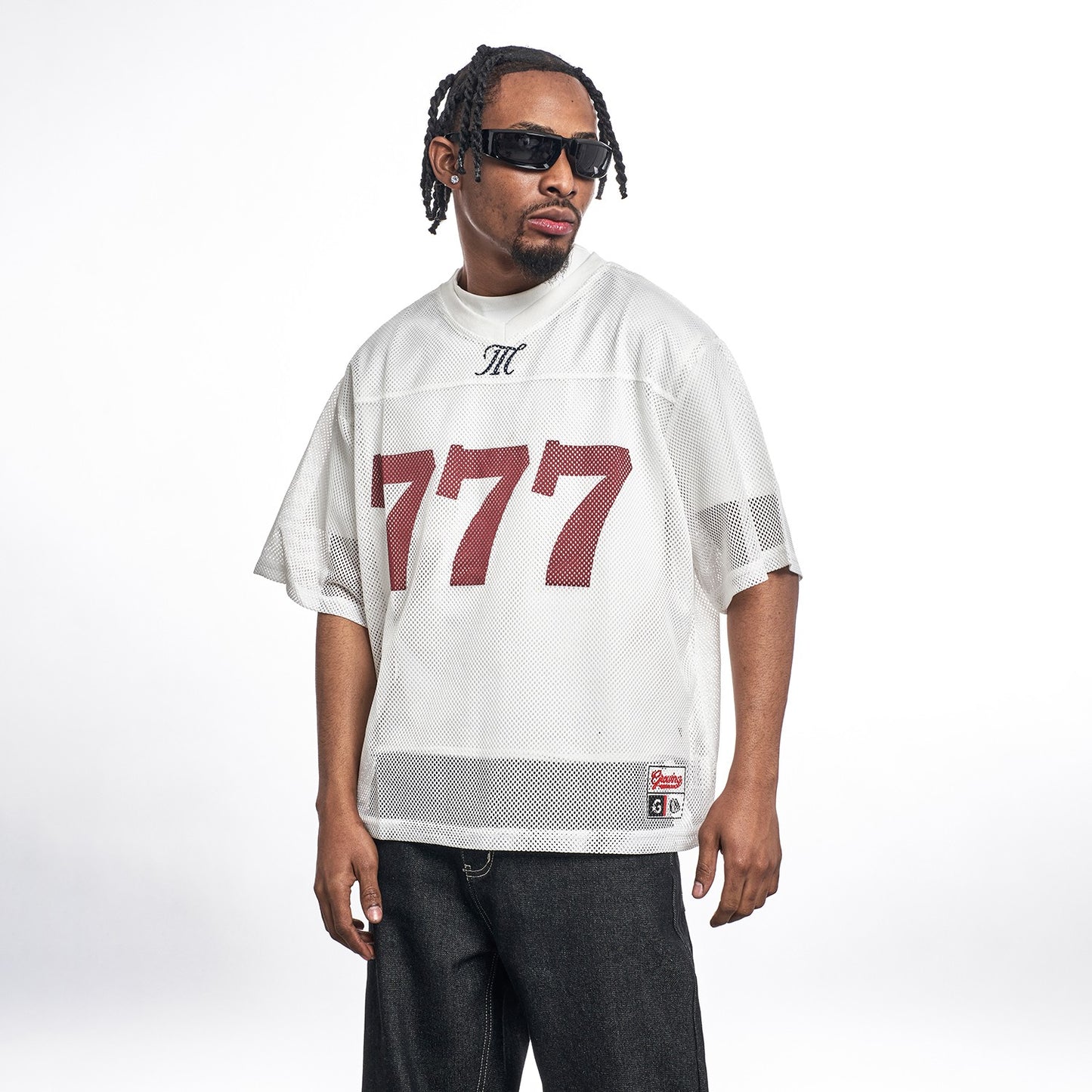 MT99 sports jersey 05 new men's perspective grid printed digital T-shirt V-neck short-sleeved outer wear American top