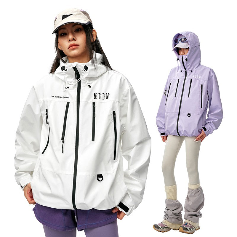 MEDM25SS basic LOGO embroidery outdoor three-proof assault jacket windproof and rainproof outdoor new hooded top