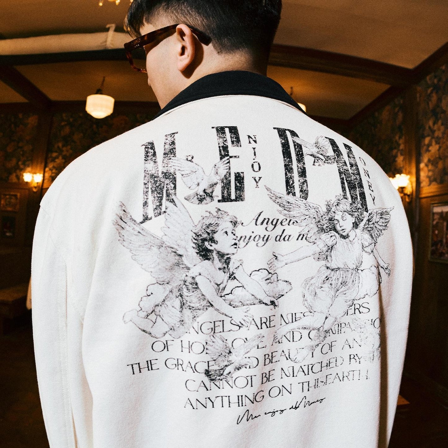 kkluv/Zuo Qihan same style MEDM Angel Dove Detroit embroidered jacket men's autumn American coat