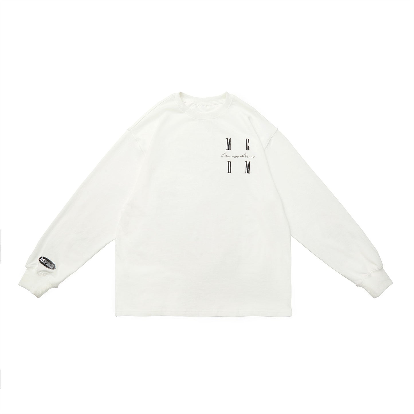 Wang Hedi's same MEDM China-Chic long sleeve t-shirt men's and women's spring and autumn bottoms LOGO embroidery loose