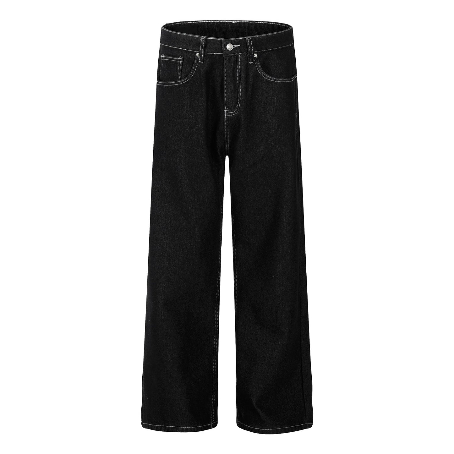 MT99 Black Cleanfit Denim Original American Jeans Men's Retro Deepseek Wide Leg Long Pants