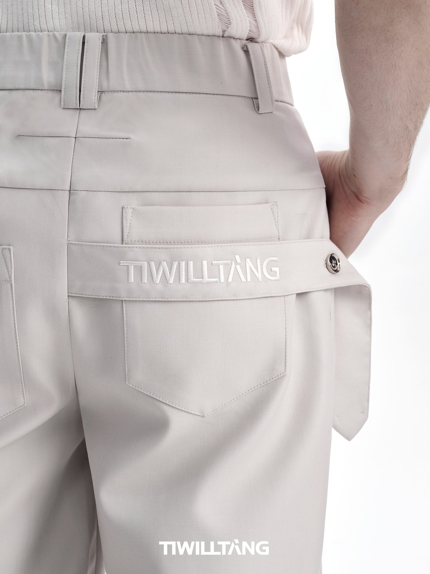 TIWILLTANG Qishilu &quot;Huan Jingyu Long&quot; heavy-duty high-quality composite deconstructed metal button suit pants