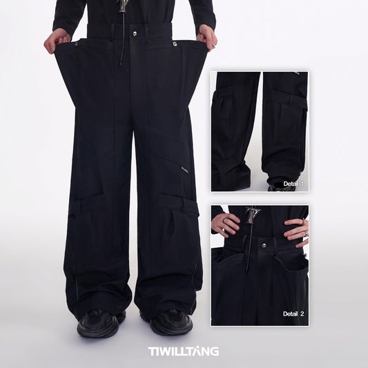 TIWILLTANG Qishilu &quot;Daihuan&quot; multi-pocket casual pants autumn and winter straight American overalls for men