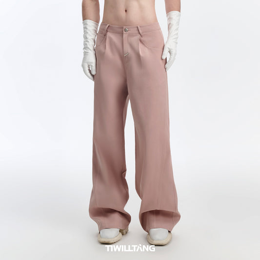 TIWILLTANG Qi Shi Lu &quot;Yi Ling Thorn&quot; contrast color line stand collar suit men's casual straight trousers