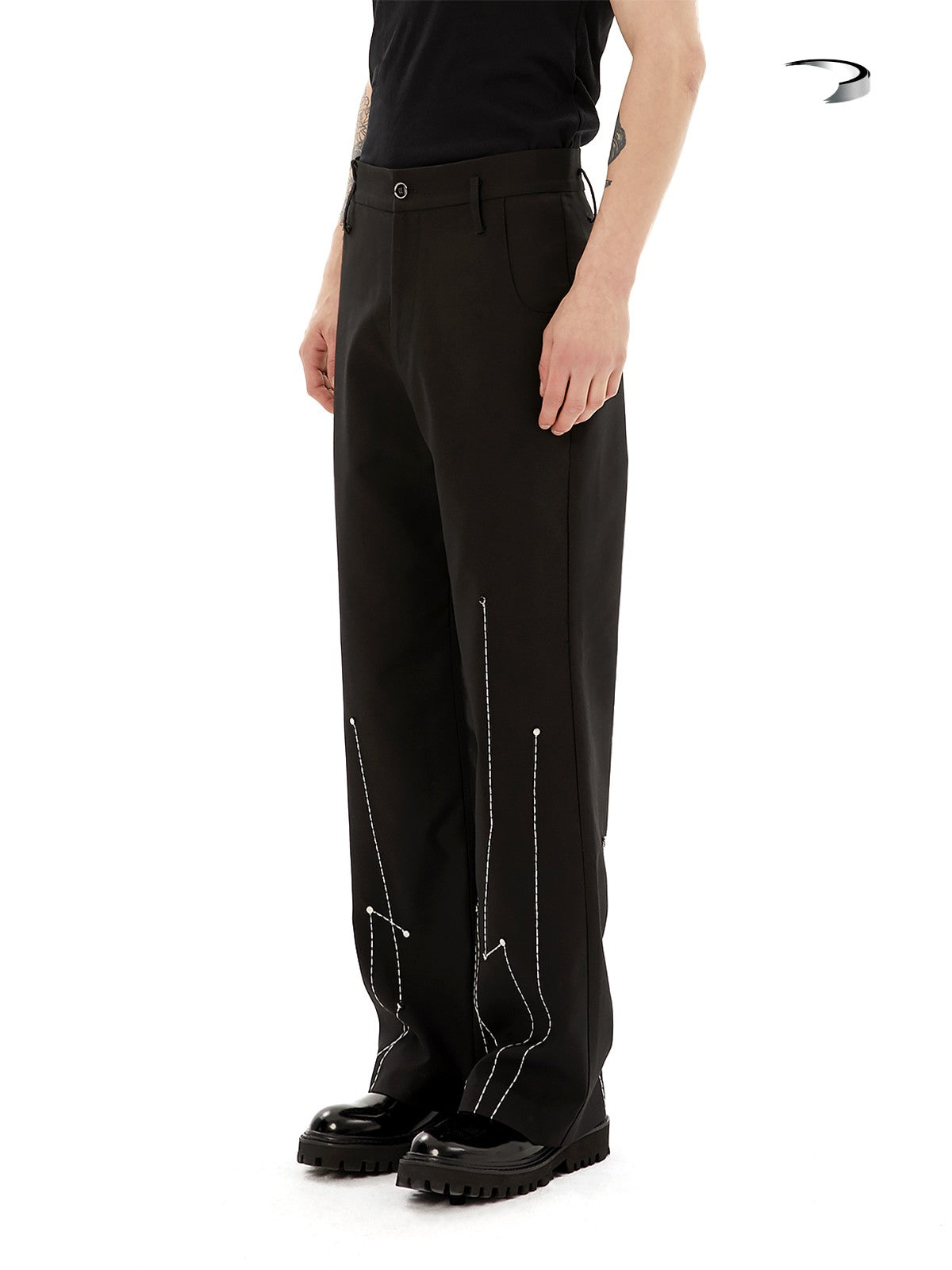 TIWILLTANG Qishilu &quot;Thread Yihuan&quot; fashion original metal acupuncture point thread embroidered trousers