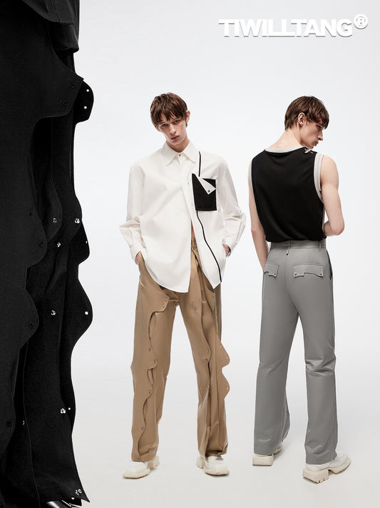 TIWILLTANG &quot;bitty&quot; piecewies cut &quot;Shape&quot; trousers