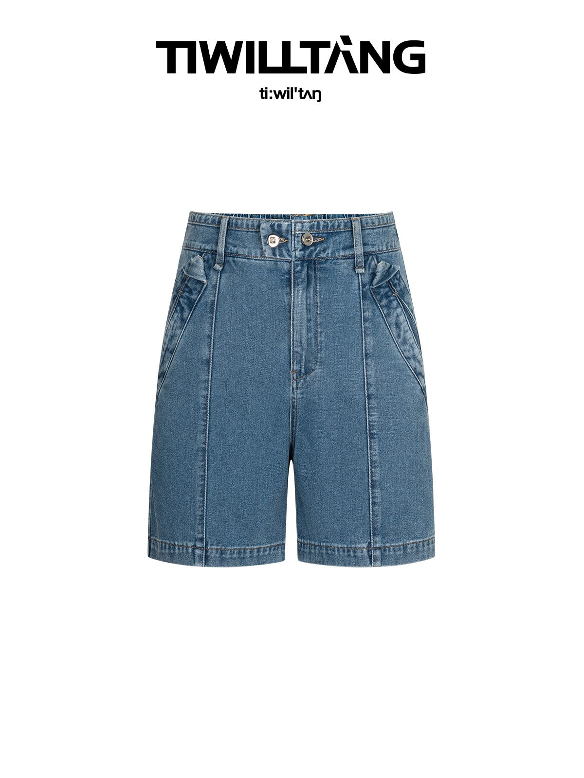 TIWILLTANG Qishilu &quot;Phantom Buddha Island&quot; folded washed denim shorts loose straight shorts