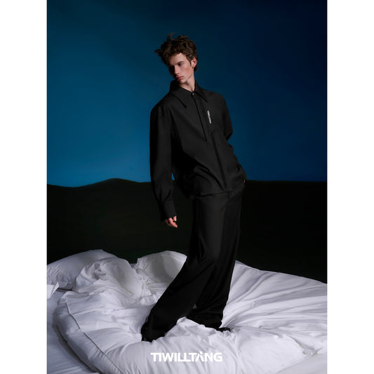 TIWILLTANG Kaishilu &quot;Breaking Tracks and Looking Up&quot; new product limited time 95% off black casual temperament trousers