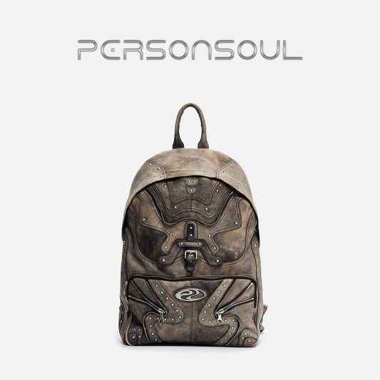 PERSONSOUL* Soul Human Sheepskin (Light) Punk Backpack Sheepskin Backpack