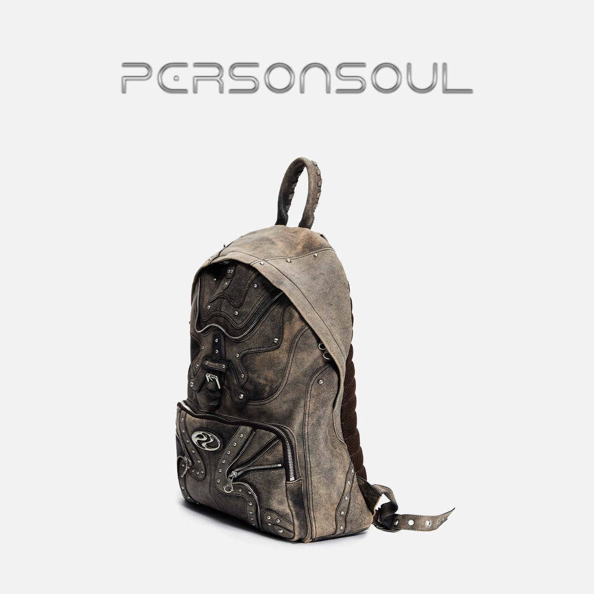 PERSONSOUL* Soul Human Sheepskin (Light) Punk Backpack Sheepskin Backpack