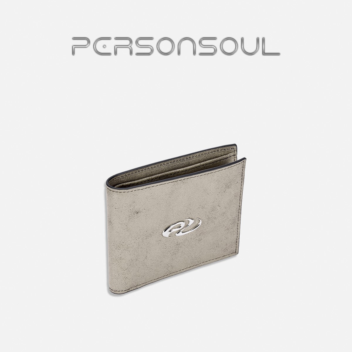 PERSONSOUL*Soul Human Sheepskin Meta Symbol Folding Wallet Sheepskkin Wallet