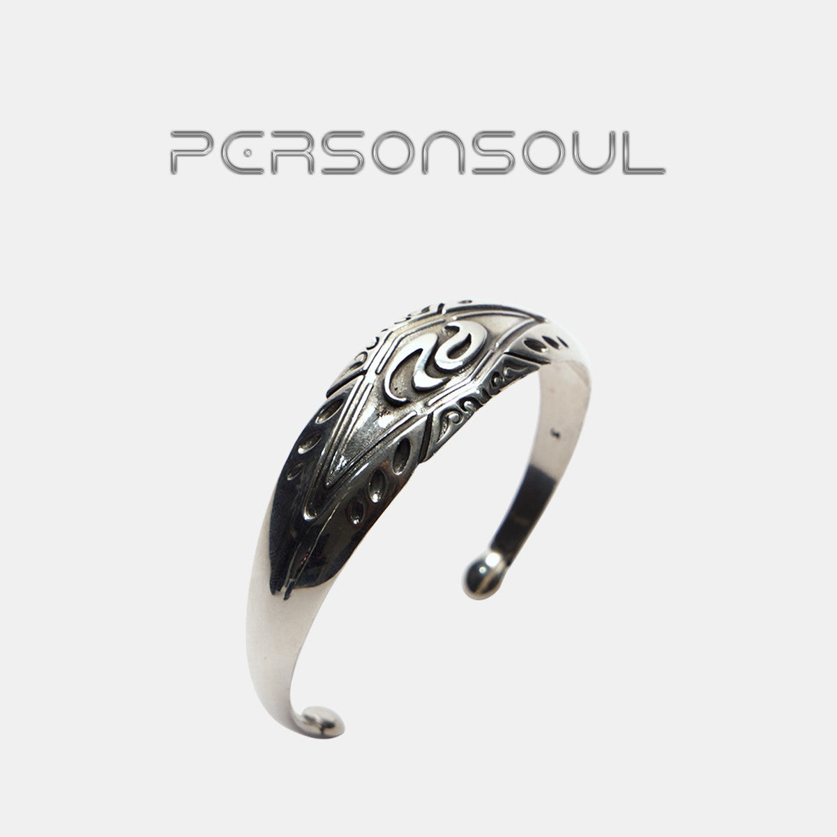 PERSONSOUL* Yuan Symbol Silver Bracelet 95 Silver Open Bracelet